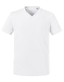 Heren T-shirt Organisch V Hals Russell R-103M-0 White